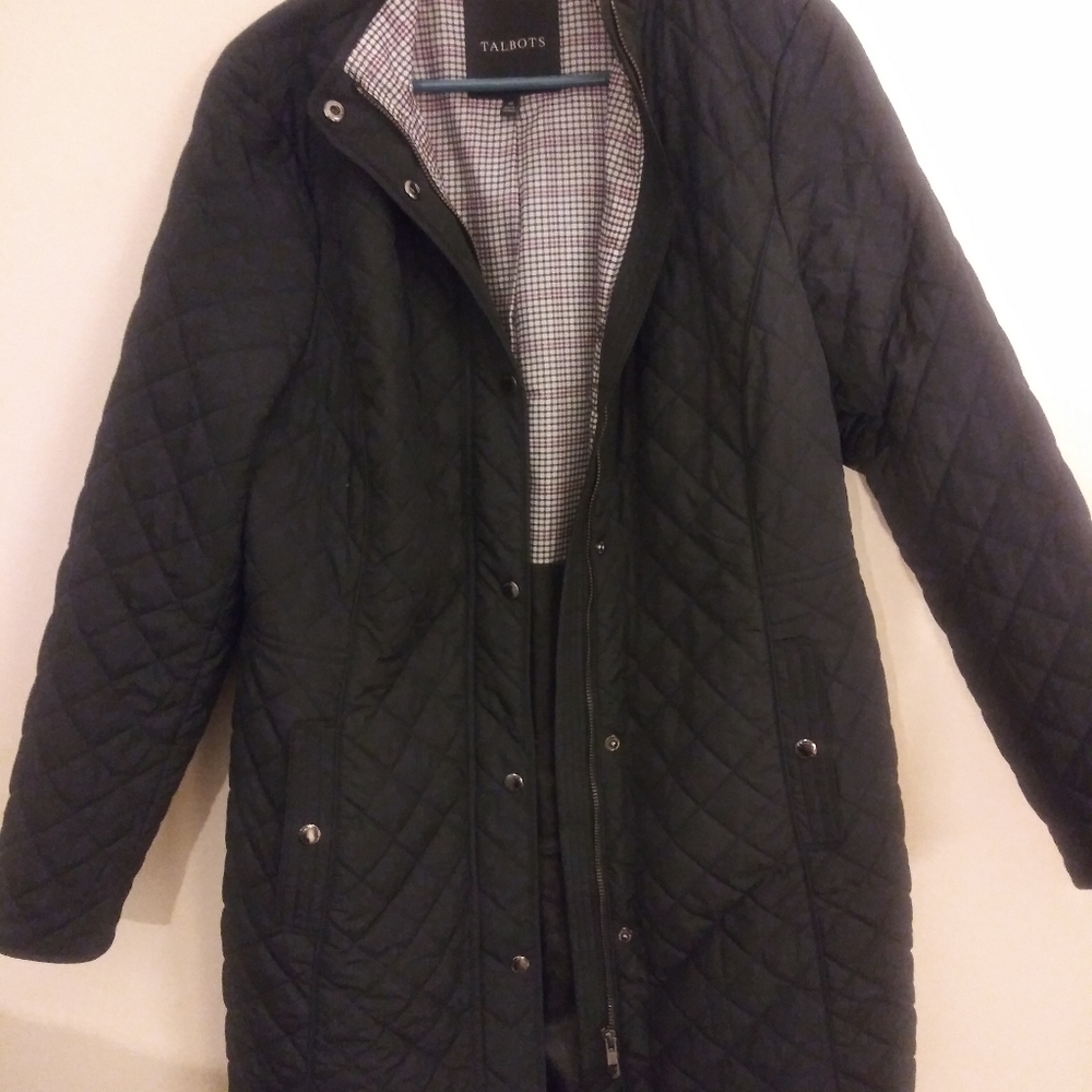 Talbot's black quilted jacket